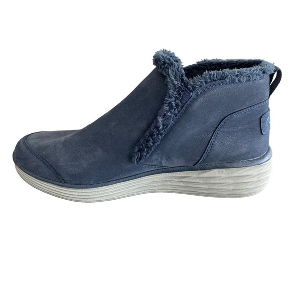RYKA Faux Fur Slip On Wedge Ankle Boots Namaste Blue Size 10M - Picture 7 of 13